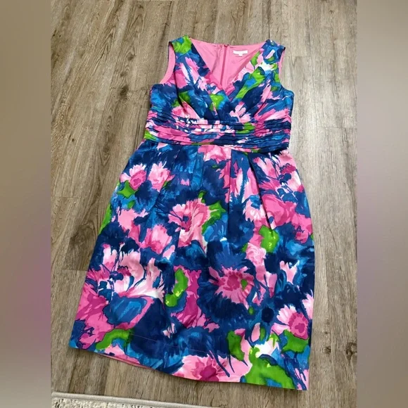 Shoshanna • Watercolor Floral Silk Blend Dress - Picture 2 of 12